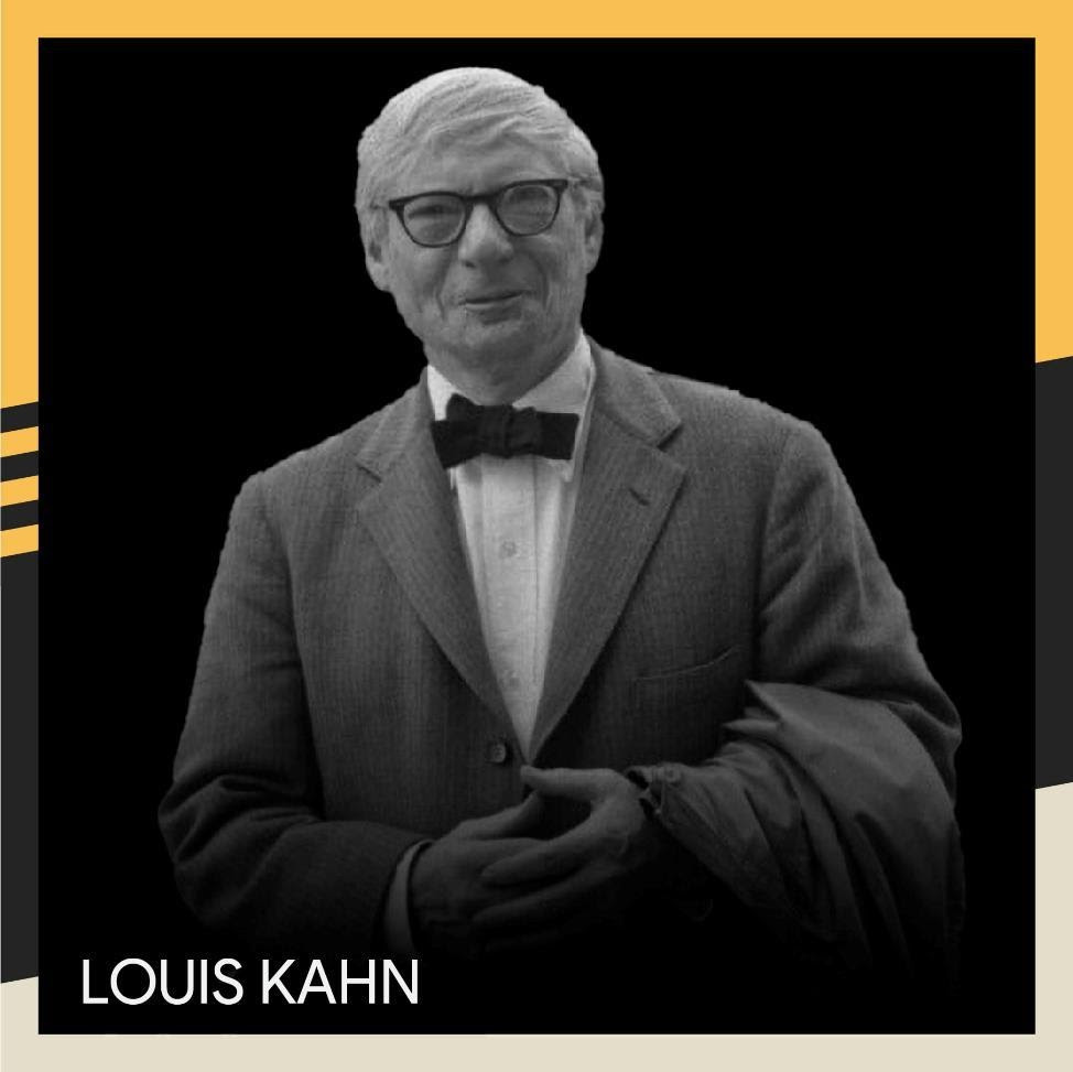 May be an image of 1 person and text that says "LOUIS KAHN"
